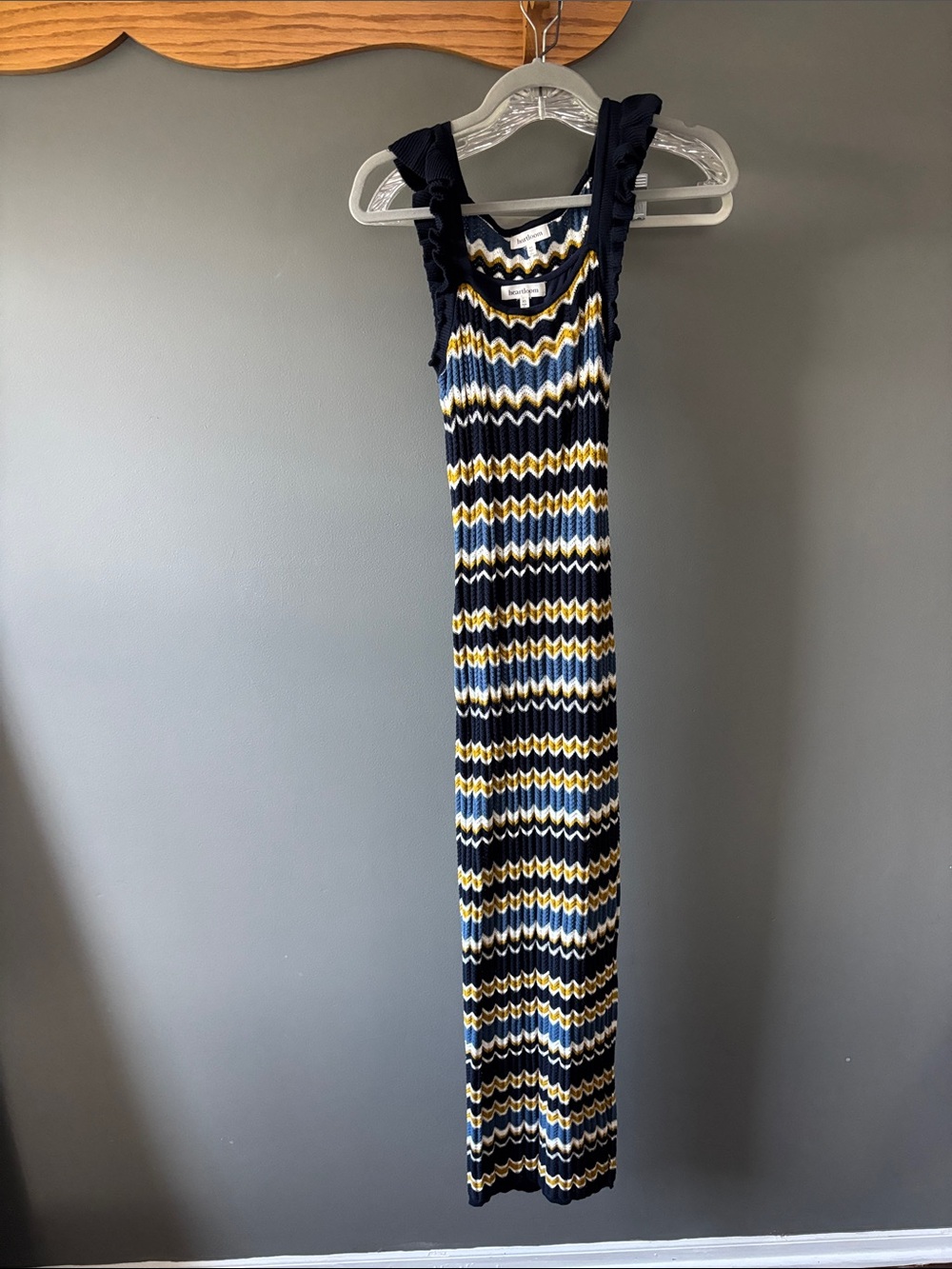 Heartloom Navy, Yellow & White Striped Maxi Dress